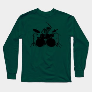Skeleton Playing Drums Long Sleeve T-Shirt